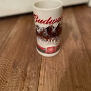 Budweiser Red and White Mug with Clydesdale Design